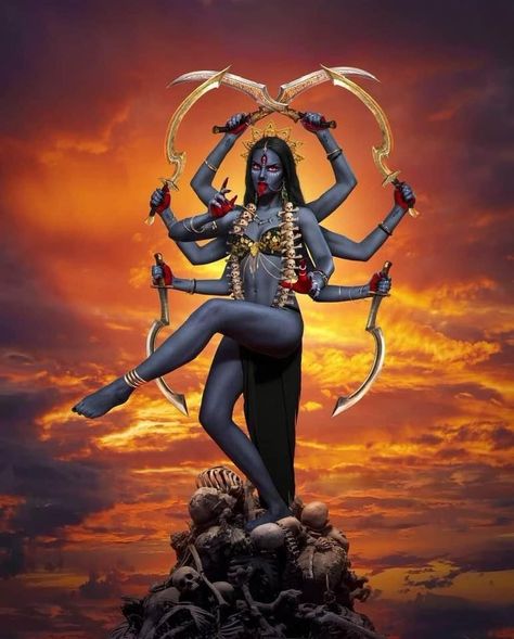 Kali Tattoo, Maa Kali Images, Kali Hindu, Indian Goddess Kali, Durga Kali, Arte Yoga, Mother Kali, Kali Ma, Kali Mata