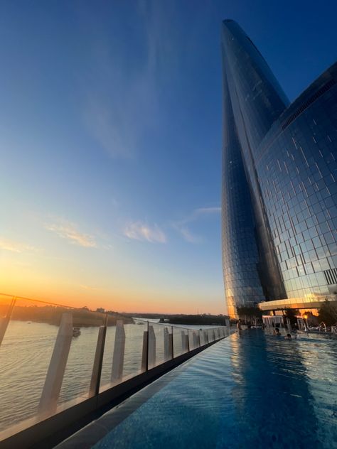 Infinity Pool Aesthetic, Crown Sydney, Sydney Sunset, Pool Aesthetic, Harbour Bridge, Sunset Aesthetic, Infinity Pool, Town Hall, Indoor Pool