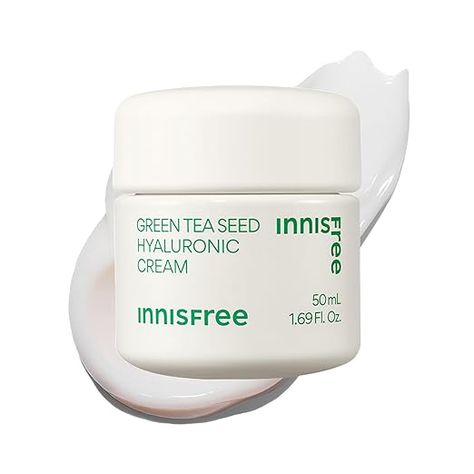 Amazon.com: innisfree Green Tea Seed Hyaluronic Acid Cream With Barrier Boosting Complex and Ceramide, Korean Hydrating Face Moisturizer and Balancing Cream : Beauty & Personal Care Hydrating Face Moisturizer, Hyaluronic Acid Cream, Innisfree Green Tea, Hydrating Moisturizer, Face Hydration, Face Moisturizer, Hyaluronic Acid, Green Tea, Beauty And Personal Care