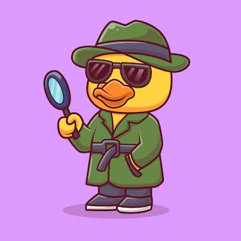 Detective Suit, Duck Detective, Animal Detective, Vector Icons Illustration, Graffiti Characters, Cute Duck, Sticker Designs, Vector Character, Cool Stickers