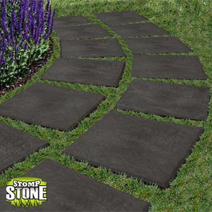 Picture of Ecotrend Garden Stomp Stones (Case of 10) Recycled Rubber Pavers, Natural Pathways, Setting Drawing, Stone Garden Paths, Garden Pavers, Stone Pavers, No Grass Backyard, Cheap Patio, Sloped Garden