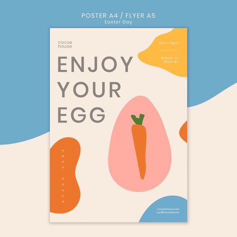 Easter flyer template with carrot Free P... | Free Psd #Freepik #freepsd #template #celebration #happy #discount Easter Design Graphic, Easter Graphic Design, Easter Flyer, Carrot Design, Easter Flyers, Easter 2024, About Easter, Easter Design, Free Psd