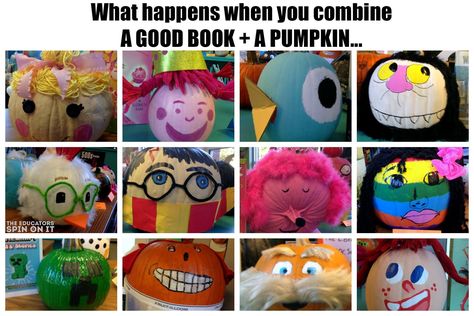 Does your child need to decorate a pumpkin inspired by there favorite book? Here are 12 easy to make storybook pumpkin ideas to inspire you. Storybook Pumpkin Ideas, Pumpkin Ideas For Halloween, Harry Potter Pumpkin Carving, Pumpkin Literacy, Storybook Pumpkin, Pumpkin Story, Book Character Pumpkins, Story Book Pumpkin, Pumpkins Preschool