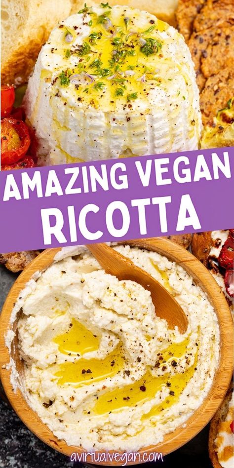 This vegan ricotta recipe is incredible. I have been making it on repeat for months while perfecting the recipe and still can't get over how authentic it is. Vegan Cashew Ricotta, Cashew Ricotta Cheese, Ricotta Cheese Recipe, Shells Pasta, Almond Ricotta, Cashew Ricotta, Ricotta Cheese Recipes, Vegan Ricotta, Vegan Cheese Recipes