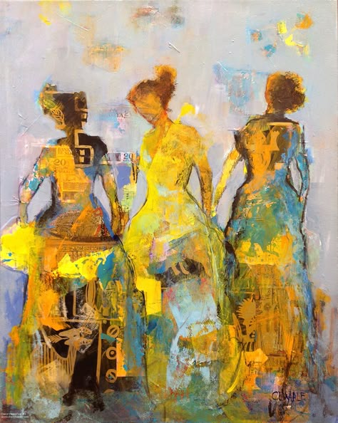 Family Portrait Painting, Abstract Figure Art, Abstract People, Abstract Figures, Intuitive Painting, Family Painting, Three Women, Intuitive Art, Figure Art