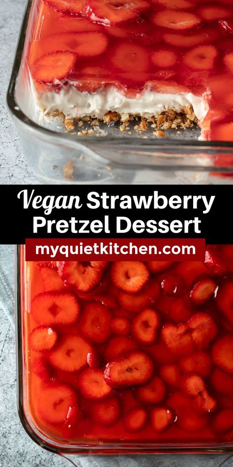 Vegan Strawberry Pretzel Salad, Vegan Jello Recipe, Dairy Free Jello Salad, Agar Agar Desserts, Vegan Fruit Salad, Agar Recipes, Vegan Jello, Strawberry Gel, Jelly Salad