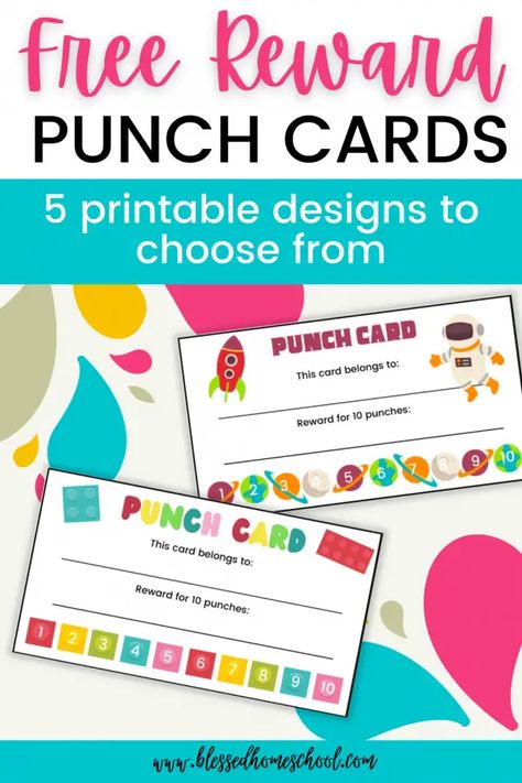 Free Printable Reward Punch Cards & 16 Ways to Use Them Behavior Punch Cards, Reward Tickets, Reward System For Kids, Reading Rewards, Behavior Cards, Kids Punch, Printable Reward Charts, Behavior Rewards, Reward Chart Kids