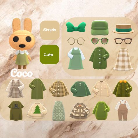 Acnh Lookbook, Coco Animal Crossing, Cottage Core Animal Crossing, Acnh Outfits, Character Info, Coco Fashion, Animal Crossing 3ds, Animal Crossing Funny, Animal Crossing Guide