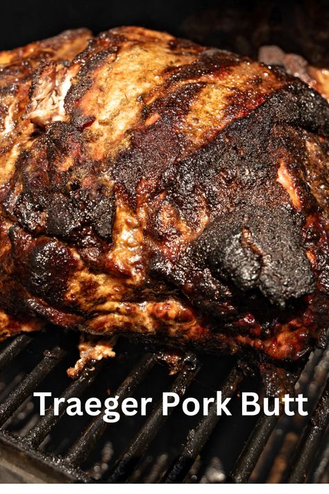 Traeger Pork Butt For Pulled Pork Recipe Brine Pork Shoulder, Smoked Boston Button Recipe Electric Smoker, Traeger Smoked Pork Butts, Traeger Pork Roast, Boston Button Recipes Pellet Smoker Pork, Pork Shoulder Traeger Recipes, Smoked Pork Butts On Pellet Grill, Traeger Pork Shoulder, Porkbutt Smoker