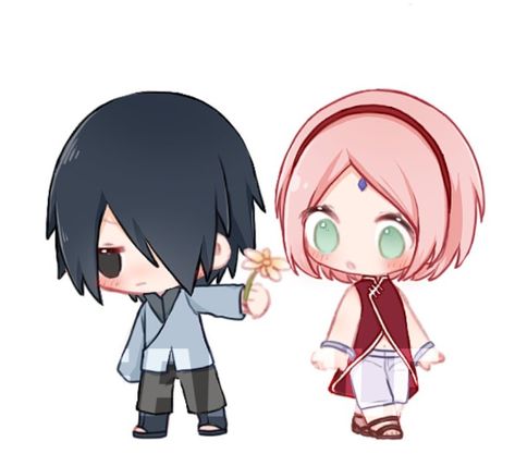 Sasuke Chibi, Sakura Sasuke, Naruto Uchiha, Naruto Ship, Sakura Uchiha, Sakura And Sasuke, Dessin Adorable, Sakura Haruno, Sasuke Uchiha