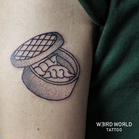 Abra Tattoo, Dumpling Tattoo, Food Tattoos, Prison Tattoos, Weird Tattoos, E Tattoo, Modern Tattoos, Abstract Tattoo, Elegant Tattoos