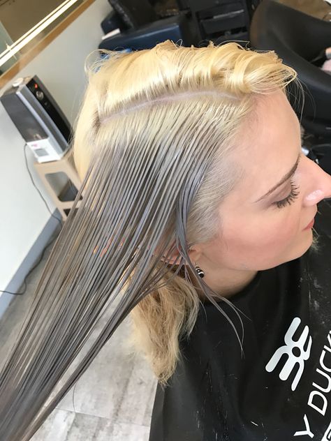 9. Using Toners. To get to an ash blonde hair color you need to use a toner. The grey pigments of the toner act to quickly neutralize any remaining yellow to give your hair an ultra cold, ashy blonde result.