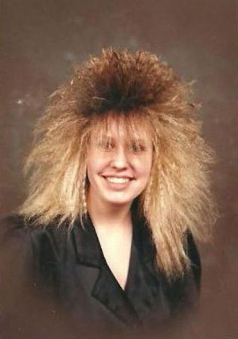 Crazy 80s Hair, Insane Hairstyles, Ugly Hairstyle, 80s Big Hair, Weird Hair, 80’s Hair, Crazy Hairstyles, 80's Hair, 1980s Hair