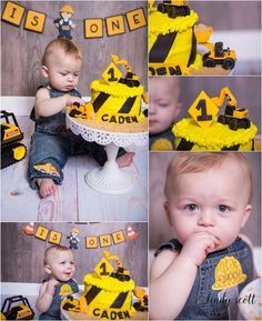 Construction Smash Cake, Construction Cake Smash, Construction Birthday Cake, Construction Theme Birthday Party, Construction Cake, Construction Theme Party, Truck Cake, Boys First Birthday Party Ideas, First Birthday Pictures