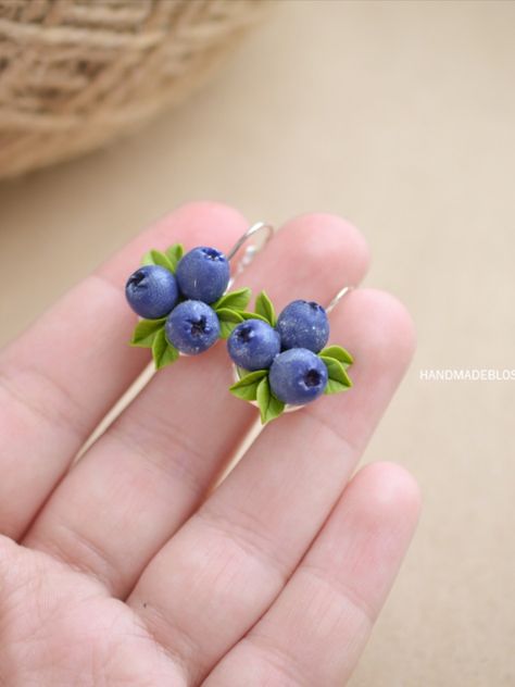 Handmade Blueberry earrings as bridal jewelry for a rustic wedding,
Natural earrings on sterling silver base or bronze alloy
Made of baked polymer clay
And not fragile Blueberry Clay Earrings, Earrings Clay Polymer, Polymer Clay Nature, Blueberry Earrings, Bake Polymer Clay, Natural Earrings, Polymer Clay Embroidery, Craft Clay, Jewelry Rustic