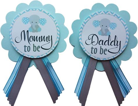 Distintivos Baby Shower, Grandma To Be, Baby Shower Pin, Elephant Baby Shower Theme, Mother To Be, Having A Baby Boy, Dad To Be, King Or Queen, Elephant Theme