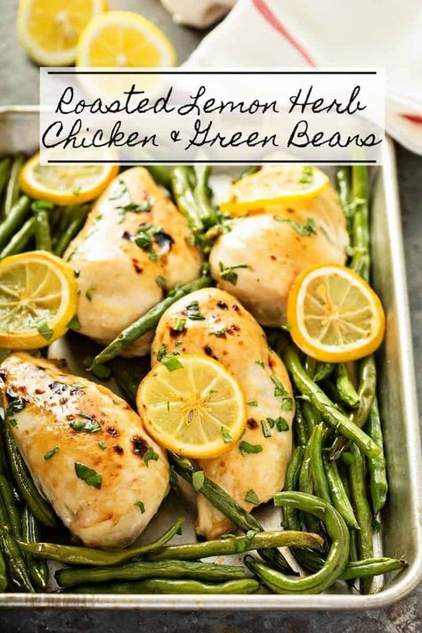 Chicken And Green Beans, Creamy Parmesan Chicken, Sheet Pan Meals Chicken, Pan Chicken Recipes, Lemon Herb Chicken, Chicken Green Beans, Sheet Pan Dinners Chicken, Easy Chicken Breast, Chicken Breast Recipes Easy