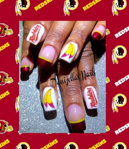 #Washingtonredskins #nailart #nailartdesigns #nails Washington Commanders Nails, Washington Commander, Football Nail Art, Football Nails, Pretty Manicures, Designer Nails, Washington Commanders, Nice Nails, Cute Gel Nails