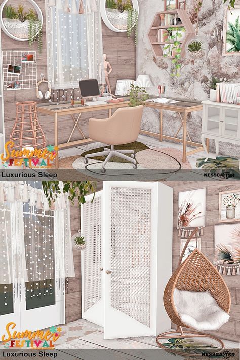 ROOM with CC ▶️ Luxurious Sleep is a bedroom made especially for the Summer Festival collection for TSR.✨Have fun!✅BASE GAME + CC from TSR ✌️Click on the post and download✔️ THX❤️  #ts4builds #sims4 #sims4builds #sims4home #sims4builds #sims4buildsideas #ShowUsYourBuilds #thesims4 #Sims4 #sims4game #ts4 #sims4houses #sims4cc #sims4interior #ts4cc #thesims4 #ts4house #simshousedesign #sims4rooms #simsbuilds #simsbuild #sims4cc #ccfinds #s4 #s4cc