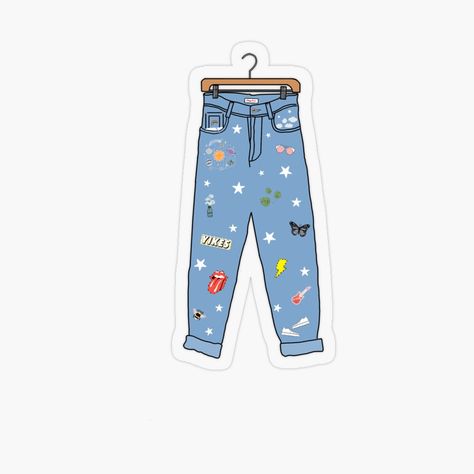 Get my art printed on awesome products. Support me at Redbubble #RBandME: https://www.redbubble.com/shop/p/46239017.O9UDB?asc=u Jeans Sticker, Aesthetic Profile Picture Cartoon Soft, Preppy Stickers, Homemade Stickers, Happy Stickers, Tumblr Stickers, Trendy Jeans, Hydroflask Stickers, Handmade Sticker