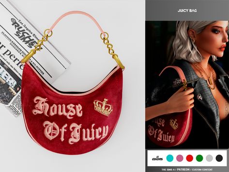 Juicy Bag, Y2k Bags, Sims 4 Cas Mods, Y2k Purse, Sims 4 Download, Free Sims 4, The Sims 4 Packs, Sims 4 Expansions, Sims 4 Cc Folder