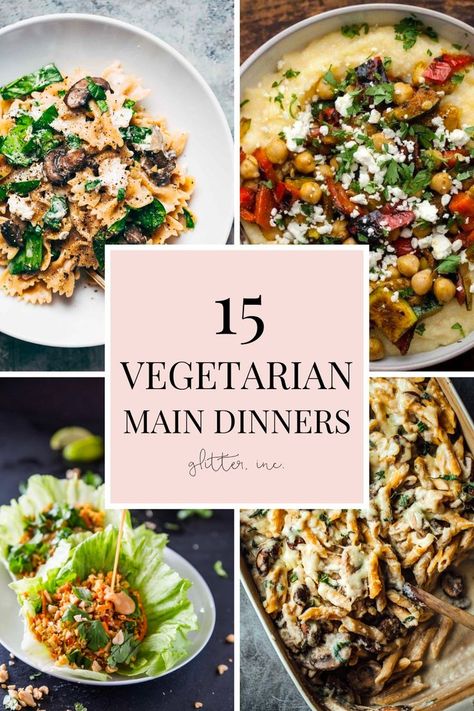 Check out our list of tasty vegetarian dinner dishes that are perfect for any night. We've got vegetarian main dishes and vegetarian entree recipes that everyone will love, including some unique vegetarian food to keep things interesting. Whether you're looking for something quick or vegetarian entree main dishes for a special dinner, we've got you covered. Enjoy trying something new! Vegetarian Entree Recipes, Main Dinner Dishes, Vegetarian Kids, Vegetarian Dinner Recipes, Eating Light, Meatless Dinner, Meatless Mondays, Vegetarian Main Dishes, Vegetarian Entrees