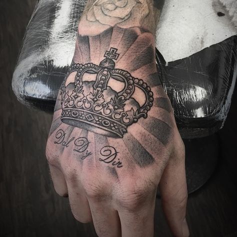 #tattoo #crown on #hand King Crown Hand Tattoo, Crown Neck Tattoo, Crown Hand Tattoo, Royalty Tattoo, Crown Finger Tattoo, Crown Tattoo Men, King Crown Tattoo, Crown Tattoos For Women, Shading Tattoo