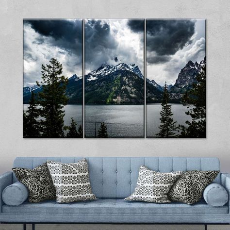 Wall Art Size Guide, Art Size Guide, Wall Portraits, Family Room Wall Art, Art Above Couch, Water Artists, Wall Art Size, Nature Wall Decor, Landscape Walls