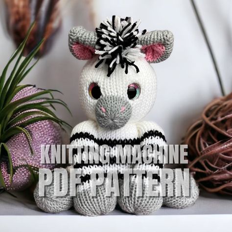 Zebra Circular Knitting Machine Pdf Pattern Sentro Addi King Express Pro - Etsy New Zealand Zebra Pictures, Addi Knitting Machine, Addi Express, Circular Knitting Machine, Knitting Machines, Basic Sewing, Knitting Machine Patterns, Knitting Machine Projects, Animal Patterns