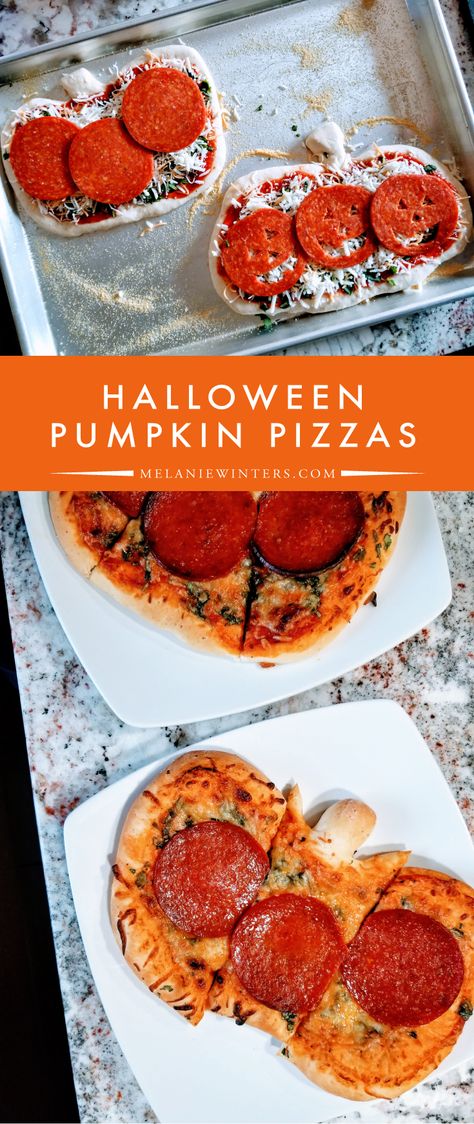 Pumpkin Shaped Recipes, Halloween Shaped Pizza, Halloween Kids Dinner Ideas, Fall Themed Meals, Ghost Shaped Pizza, Pumpkin Pizza Halloween, Homemade Halloween Pizza, Pumpkin Shaped Food, Halloween Dinners For Kids