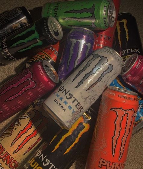 Bebidas Fake, Monster Flavors, Monster Energy Drinks, Monster Wall, Rockstar Energy Drinks, Monster Energy Girls, Skateboard Aesthetic, Monster Crafts, Monster Energy Drink