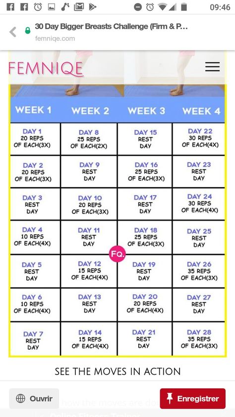 Bigger Breast Workout, 30 Days Workout, Month Workout, Breast Workout, 30 Day Fitness, Workout Calendar, Daily Exercise, Breast Lift, Daily Workout