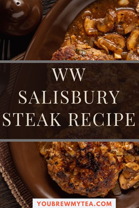 Ww Salisbury Steak Recipe, Healthy Salsberry Steak Recipe, Healthy Hamburger Steak Recipes, Crockpot Meat Dishes, Weight Watchers Steak Recipes, Hamburger Weight Watchers Recipes, Ww Hamburger Recipes, Ww Beef Recipes, Ground Beef Weight Watchers Recipes