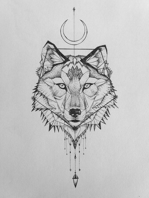 Mandala Wolf, Geometric Wolf Tattoo, Tattoo Wolf, Petit Tattoo, Geometric Wolf, Tattoo Leg, Tattoos Mandala, Wolf Tattoo Design, Wolf Drawing