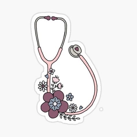 Stethoscope Drawing, Cute Stethoscope, Med Stickers, Stethoscope Sticker, Nursing Stethoscope, Doctor Stickers, Medical Stickers, Kedokteran Gigi, Nurse Art