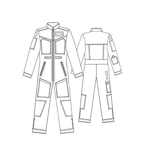 Overall  - Sewing Pattern #6037 Made-to-measure sewing pattern from Lekala with free online download. Overalls Drawing, Suit Technical Drawing, Boiler Suit Sewing Pattern Free, Flight Suit Sewing Pattern, Boiler Suit Pattern, Overalls Technical Drawing, Content Plan, Flat Drawings, Flight Suit