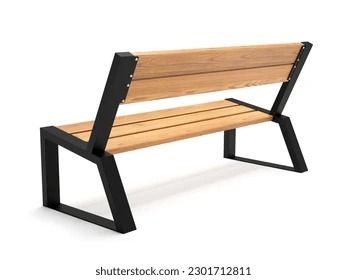 Bench Made Wood Metal Modern Park Stock Illustration 2301712811 | Shutterstock Metal And Wood Bench, Outdoor Bench Plans, Metal Outdoor Bench, Wood Resin Table, Barbecue Design, Diy Storage Bench, Welded Furniture, Metal Outdoor Furniture, Diy Home Bar