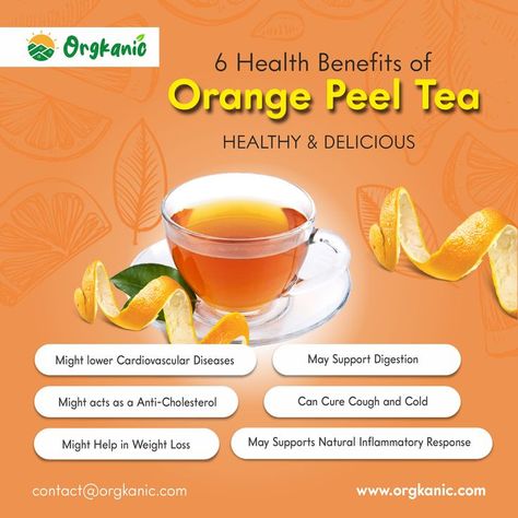 Benefits Of Orange Peel, Orange Peel Benefits, Orange Peel Tea, Herbal Medicine Recipes, Orange Tea, Tea Health Benefits, Herbal Tea Blends, Tea Benefits, Herbal Blends