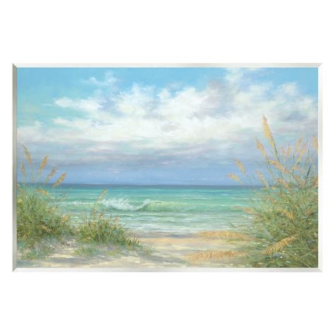 Stupell Sea Shoreline Horizon Scenery Wall Plaque Art by Martin Figlinski - Bed Bath & Beyond - 37226580 Watercoloring Ideas, Shoreline Painting, Ocean Art Painting, Ocean Paintings, Art Plage, Seaside Paintings, Seascapes Art, Beach Art Painting, Beach Artwork