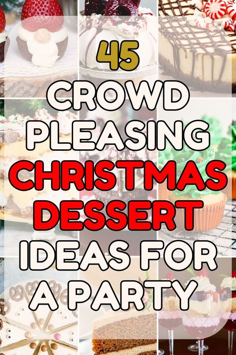 Lots of Christmas desserts that are good for making if you have a crowd of people at a party Auction Dessert Ideas, Christmas Buffet Dessert Ideas, Christmas Treats For Large Group, Easy Christmas Dessert For A Crowd, Christmas Recipes For A Crowd, Dessert Ideas For Christmas Party, Desserts Christmas Party, Desserts For Holiday Party, Dessert For 30 People