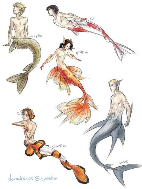 Merman Types Of Mermaids, Personaje Fantasy, Mermaid Drawings, Mermaids And Mermen, Mermaid Art, Arte Fantasy, 판타지 아트, Manga Illustration, Creature Art