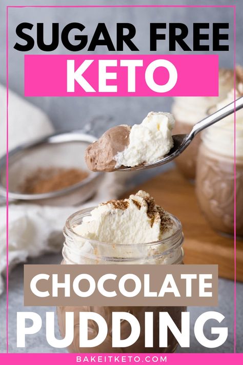 This keto chocolate pudding is super easy and better than sugar free jello pudding! Low carb, sugar free, and perfect when you want a quick homemade keto friendly recipe. NO avocado in this one! Plus directions for easy homemade keto friendly whipped cream. Keto Chocolate Recipes, Keto Dessert Recipes Easy, Diet Dessert Recipes, Keto Chocolate Pudding, Keto Pudding, Chocolate Pudding Recipe, Diet Desserts Recipes, Gluten Free Milk, Keto Cupcakes