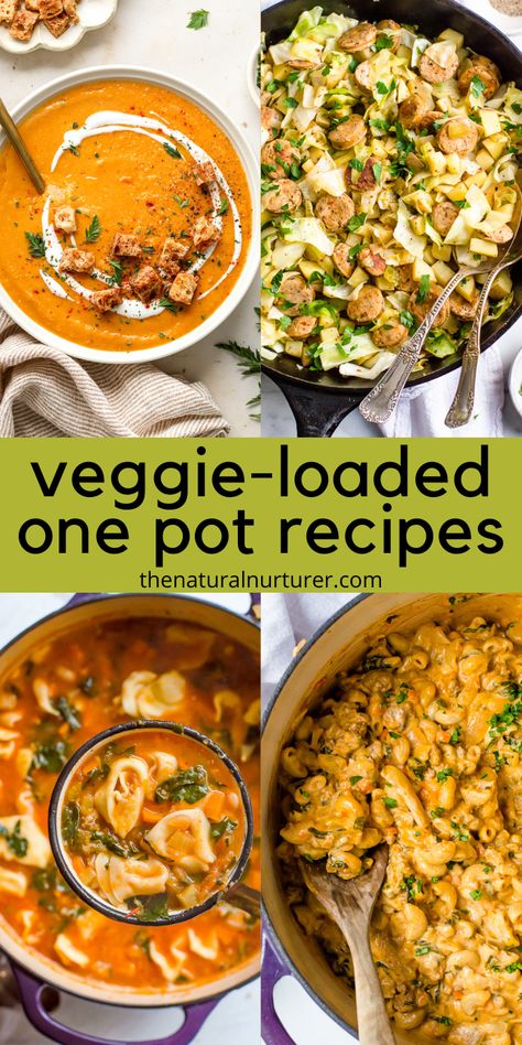 One Pot Recipes, Healthy One Pot Meals, One Pot Vegetarian, Easy Vegetarian Dinner, Healthy Dinner Ideas, Veggie Dinner, One Pot Dinners, Easy Veggie, Winter Dinner Recipes