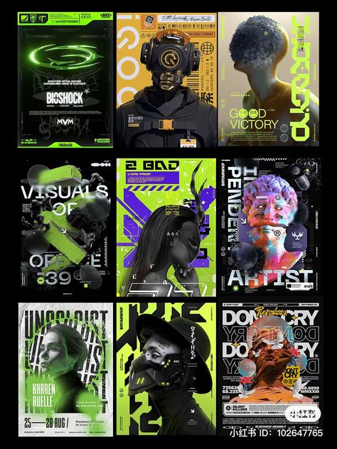 Typography Magazine Cover, Product Collage Design, Dnb Poster, Rave Graphic Design, Cyberpunk Magazine, Graphic Design Posters Illustration, Magazine Page Design, Anti Design, Cyberpunk Design