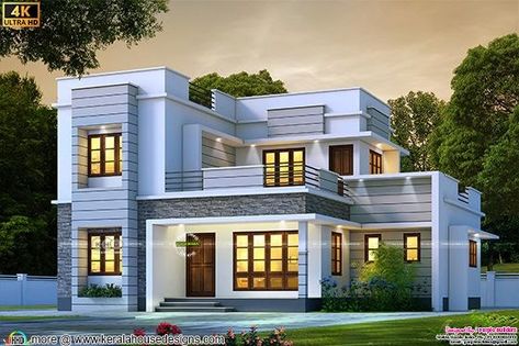 Small House Design Kerala, Kerala Home Design, Kerala Home, Bedroom Beautiful, Small House Elevation, Small House Front Design, House Balcony Design, Kochi Kerala, Construction Companies