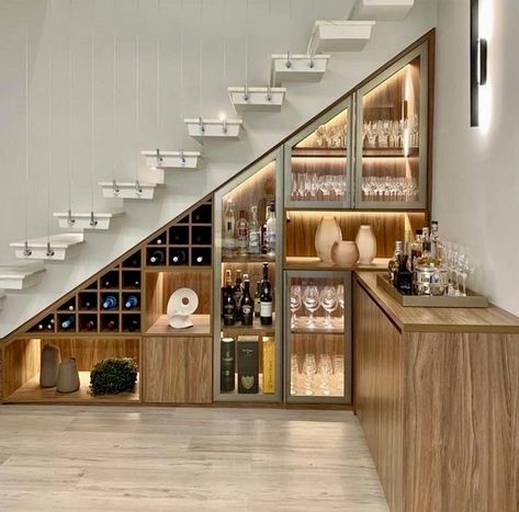 Bar Under Stairs, Under Staircase, Under Stairs Ideas, درج السلم, Stairs Renovation, Under Stairs Storage, Stairs Design Interior, Home Bar Rooms, Stairs Storage