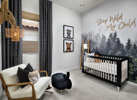 Nature, adventurous inspired nursery design ideas. Woodland Nursery Boy Forest Theme Wall Murals, Nature Wallpaper Nursery, Male Nursery Ideas, Infant Nursery Ideas, Best Nursery Themes, Nursery Ideas Adventure, Cool Nursery Themes, Nursery Room Idea, Home Decor Ideas Nursery