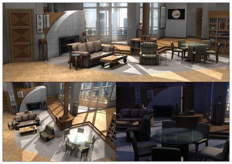 Frasier's Apartment 3D by NeonDuck on DeviantArt Frasiers Apartment, Seattle Apartment, Fantasy Homes, Interiors Dream, Set Decor, Fantasy House, Dream Apartment, House Room, Living Room Inspo