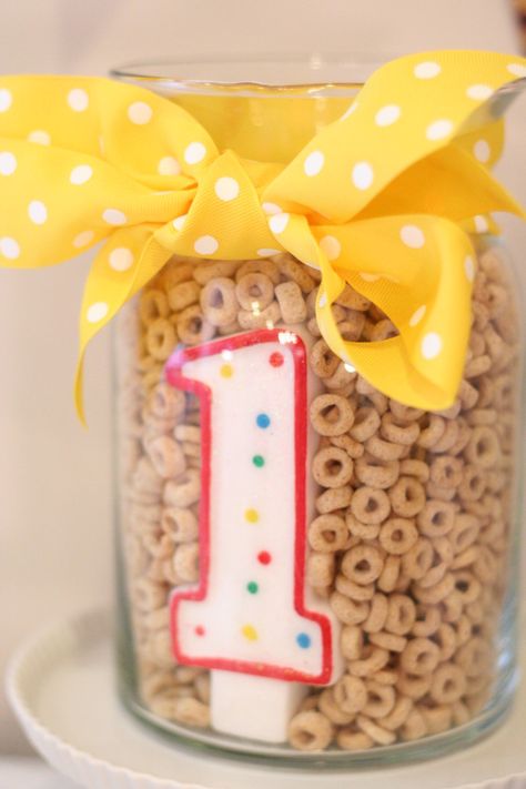 1st b-day - Cheerios theme - one of the cutest ideas I've seen in a long time! Baby 1st Birthday, First Birthday Party, Baby First Birthday, B Day, 1st Birthday Girls, Birthday Fun, Birthday Bash, Baby Birthday