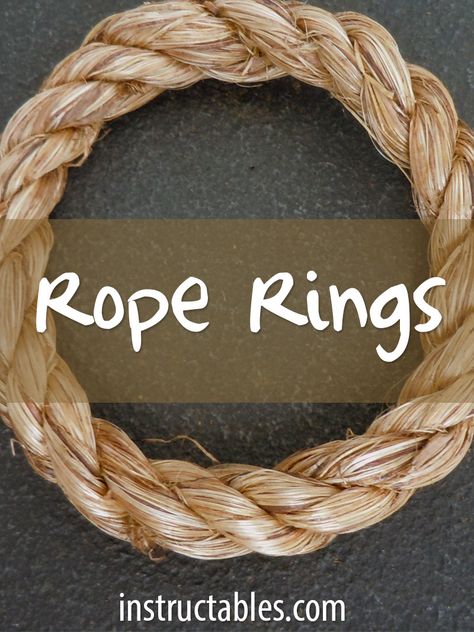 Can be used for camp games, decorative carrying applications, or as rugged accents. Camp Games, Workshop Projects, Rope Ring, Rope Rings, Camping Games, Wood Patterns, A Circle, Paracord, The Two